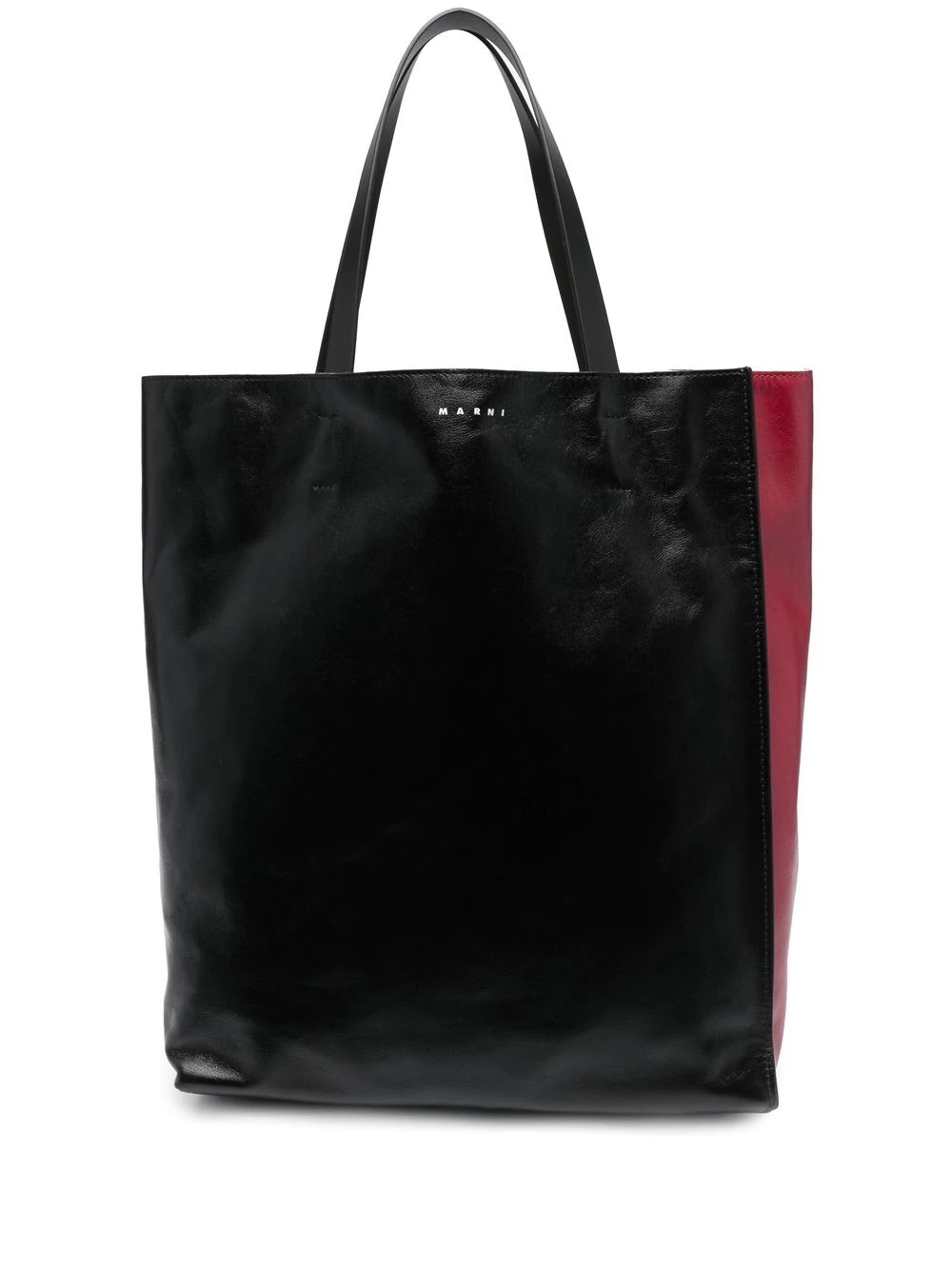 logo-print leather tote - 1