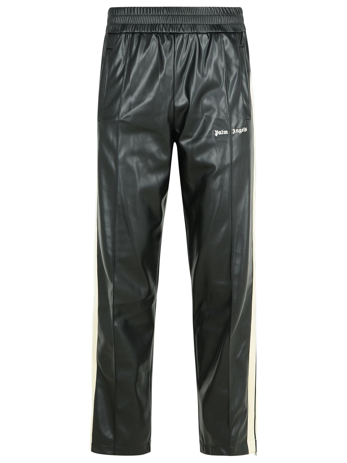 Palm Angels 'Track Leather' Black Polyester Blend Pants Man - 1