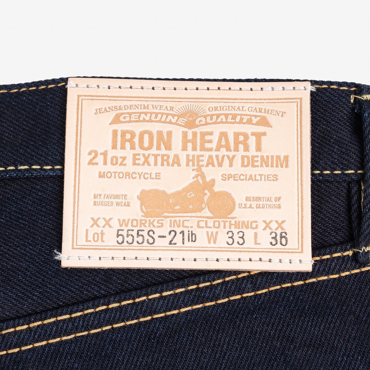 IH-555S-21ib 21oz Selvedge Denim Super Slim Cut Jeans - Indigo/Black - 8