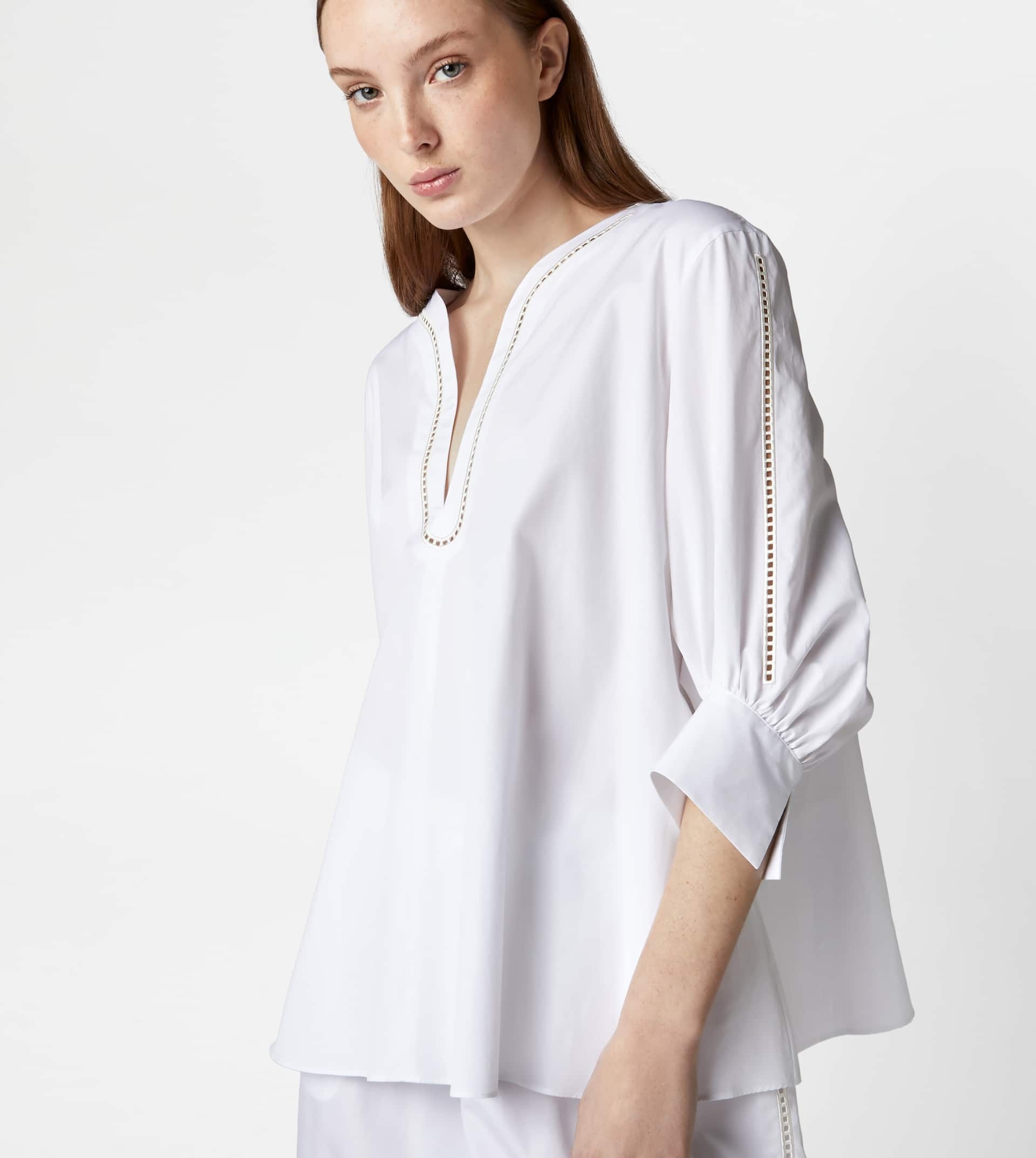 BLOUSE IN POPLIN - WHITE - 7