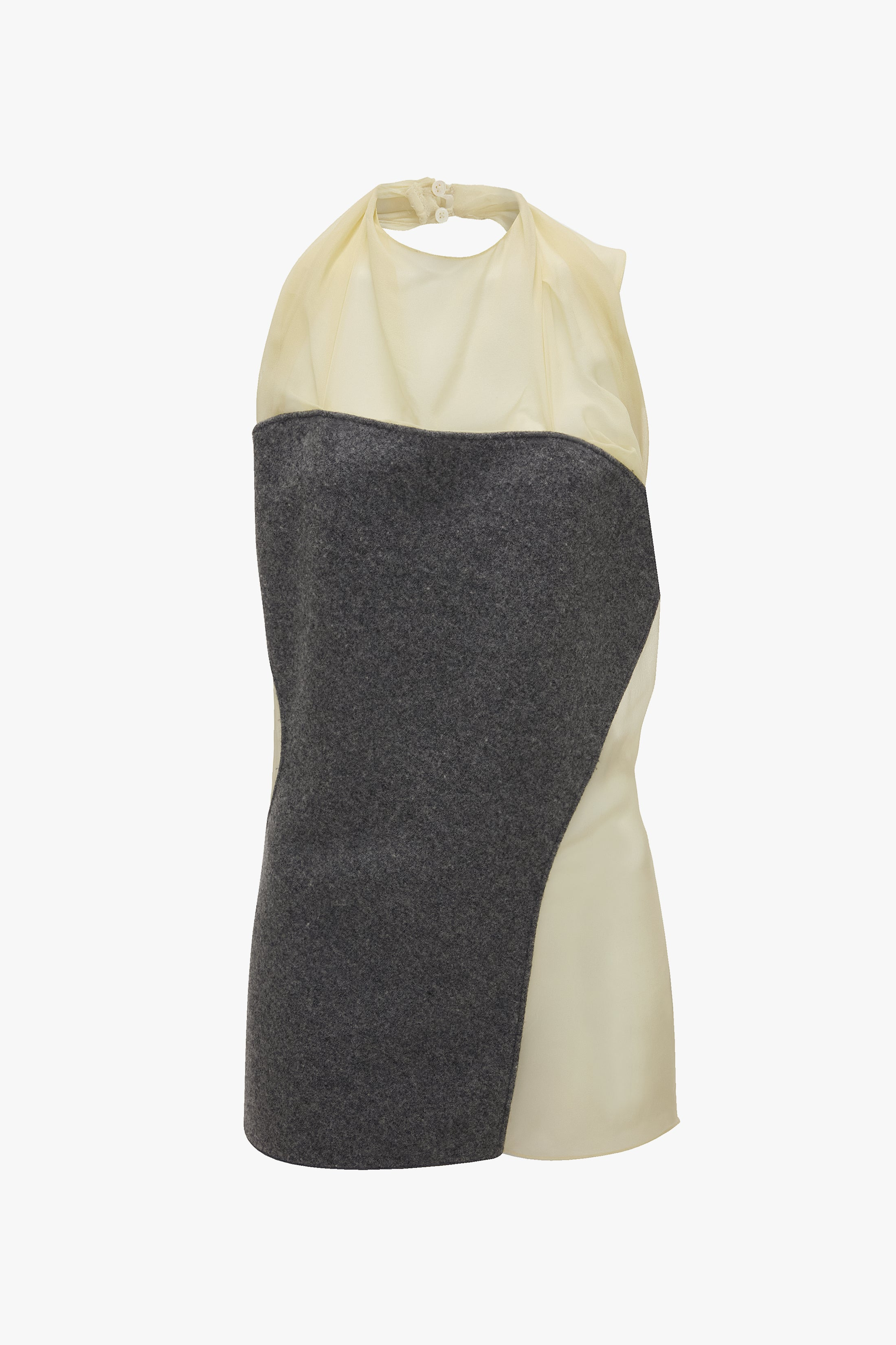 Sleeveless Draped Panel Top In Frosted Yellow - 1