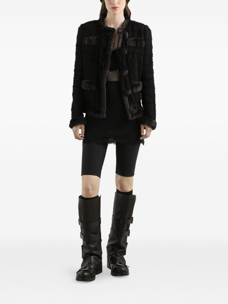 Dolce & Gabbana fur-trimmed tweed jacket outlook