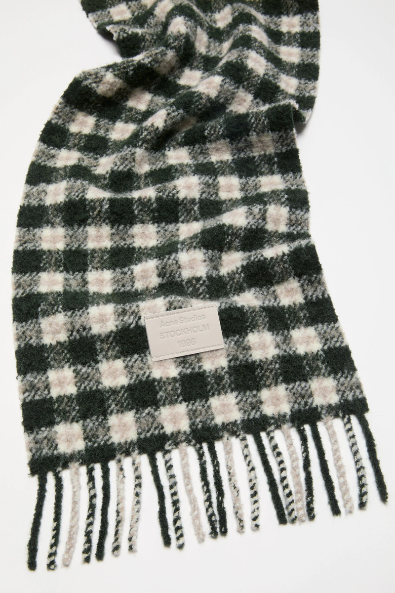 Checked logo scarf - Green/white 4