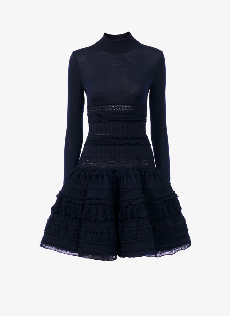 HIGH-NECK WOOL 크리노라인 DRESS - 1