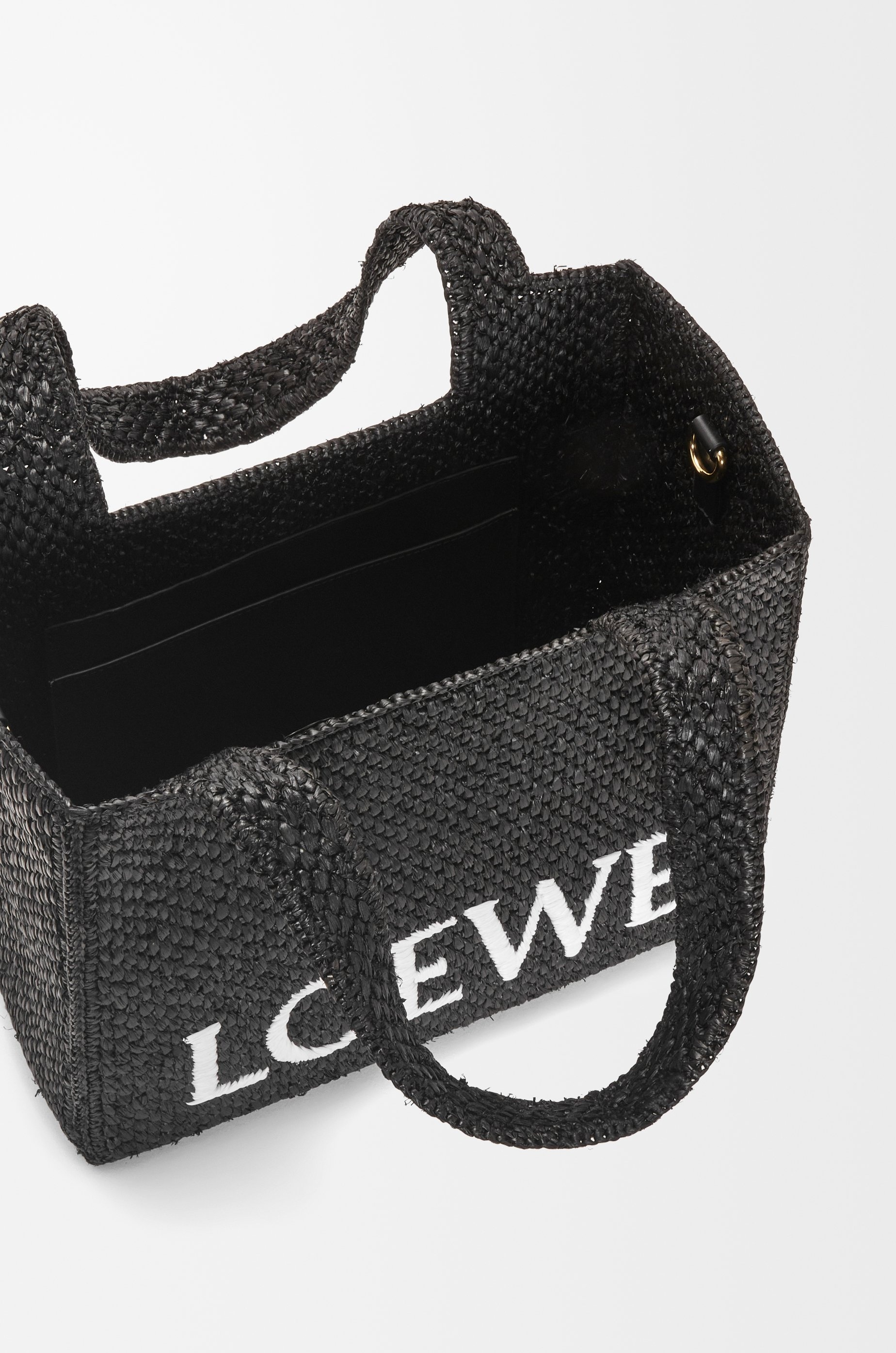 Medium LOEWE Font tote in raffia - 8