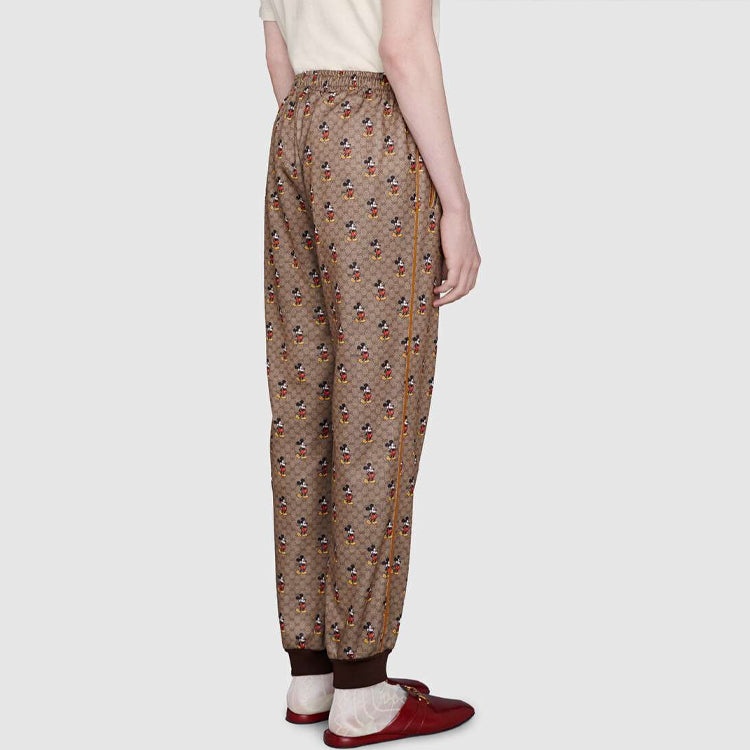 Gucci x Disney Mickey Full Printed Drawstring Jogging Pants For Men Brown 604211-XJB64-2100 - 4