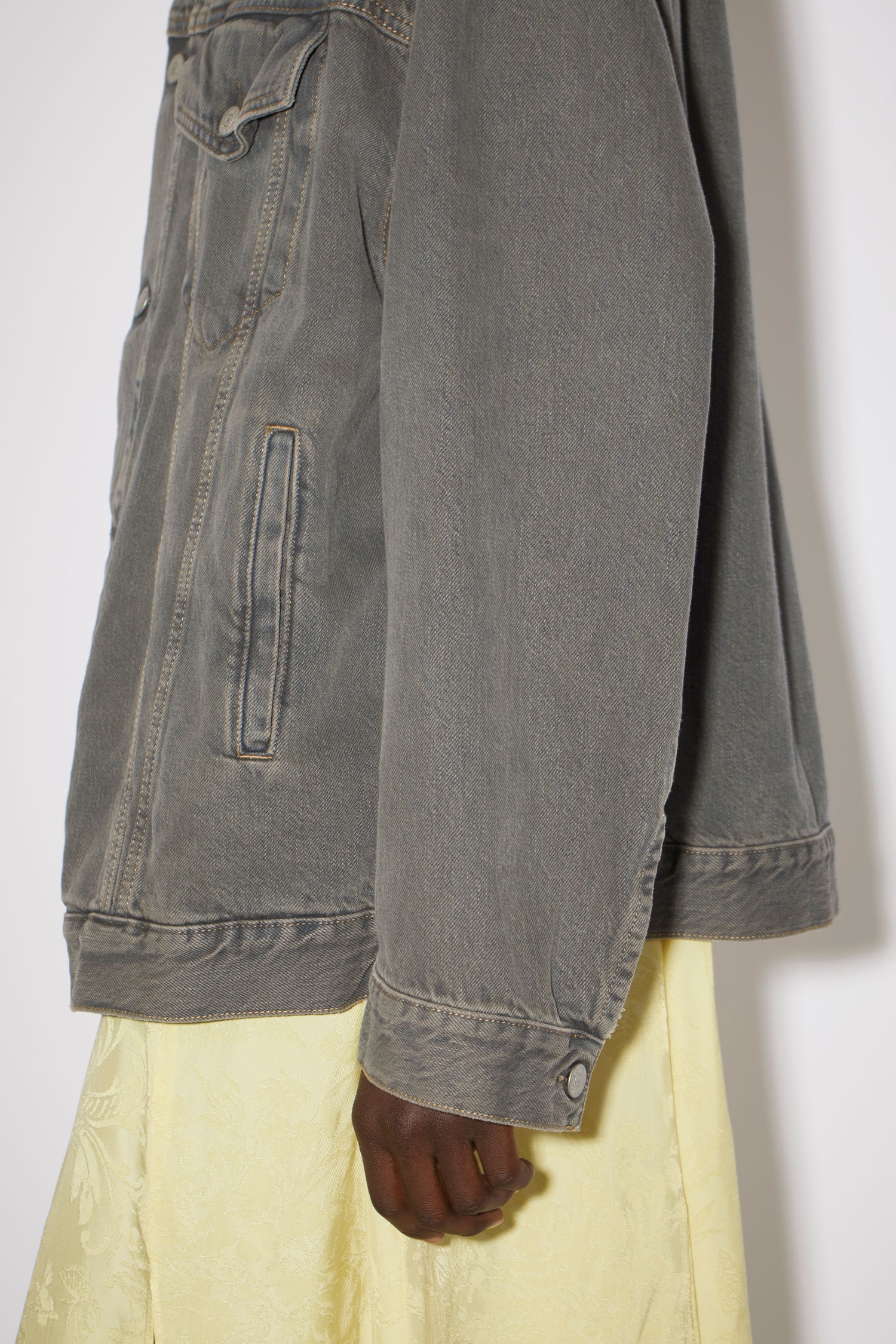 Loose fit denim jacket - Blue/green - 4