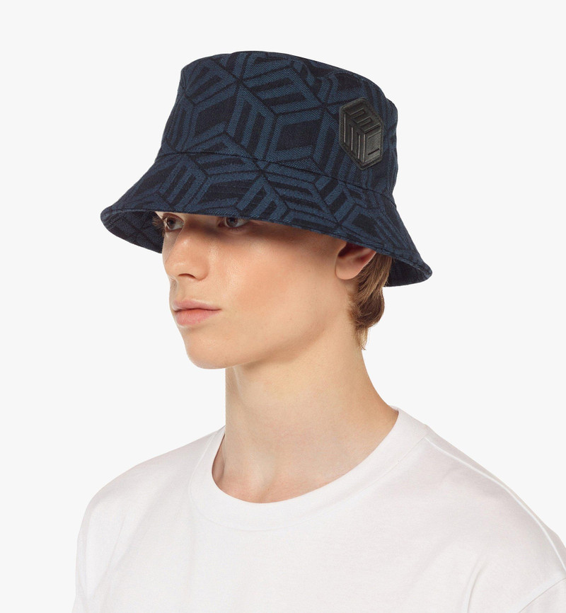 Bucket Hat in Cubic Monogram Denim Jacquard 4