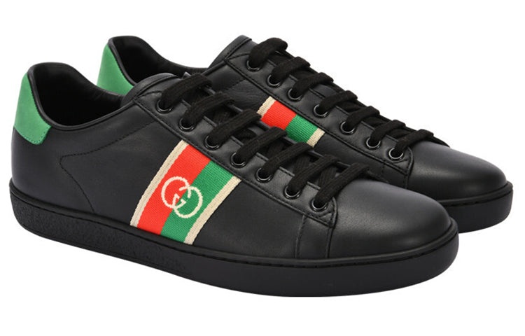(WMNS) Gucci Ace Elastic Web 'Interlocking G - Black' 645767-1XGM0-1096 - 3