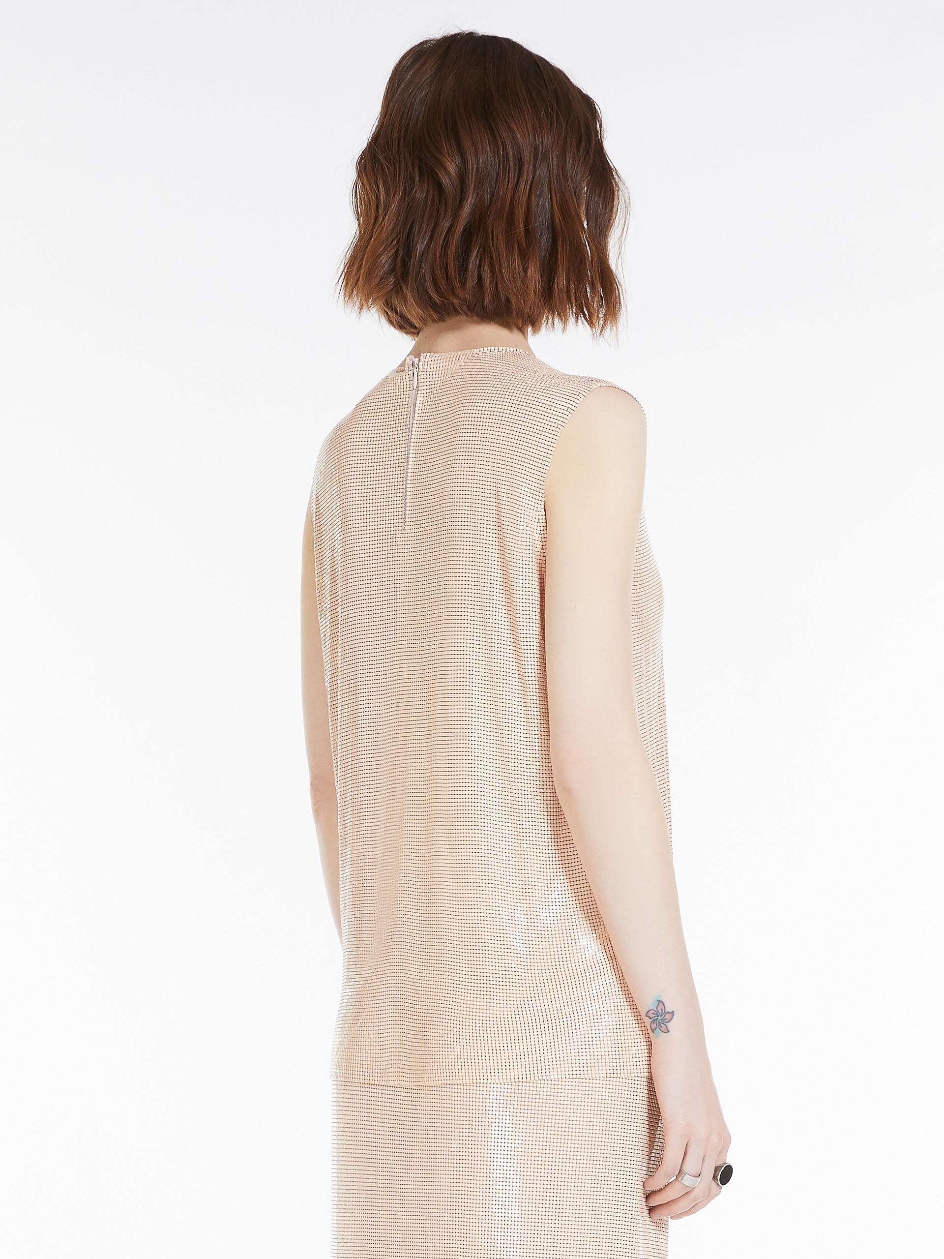 SIMEONE Sleeveless top in metallic mesh - 4
