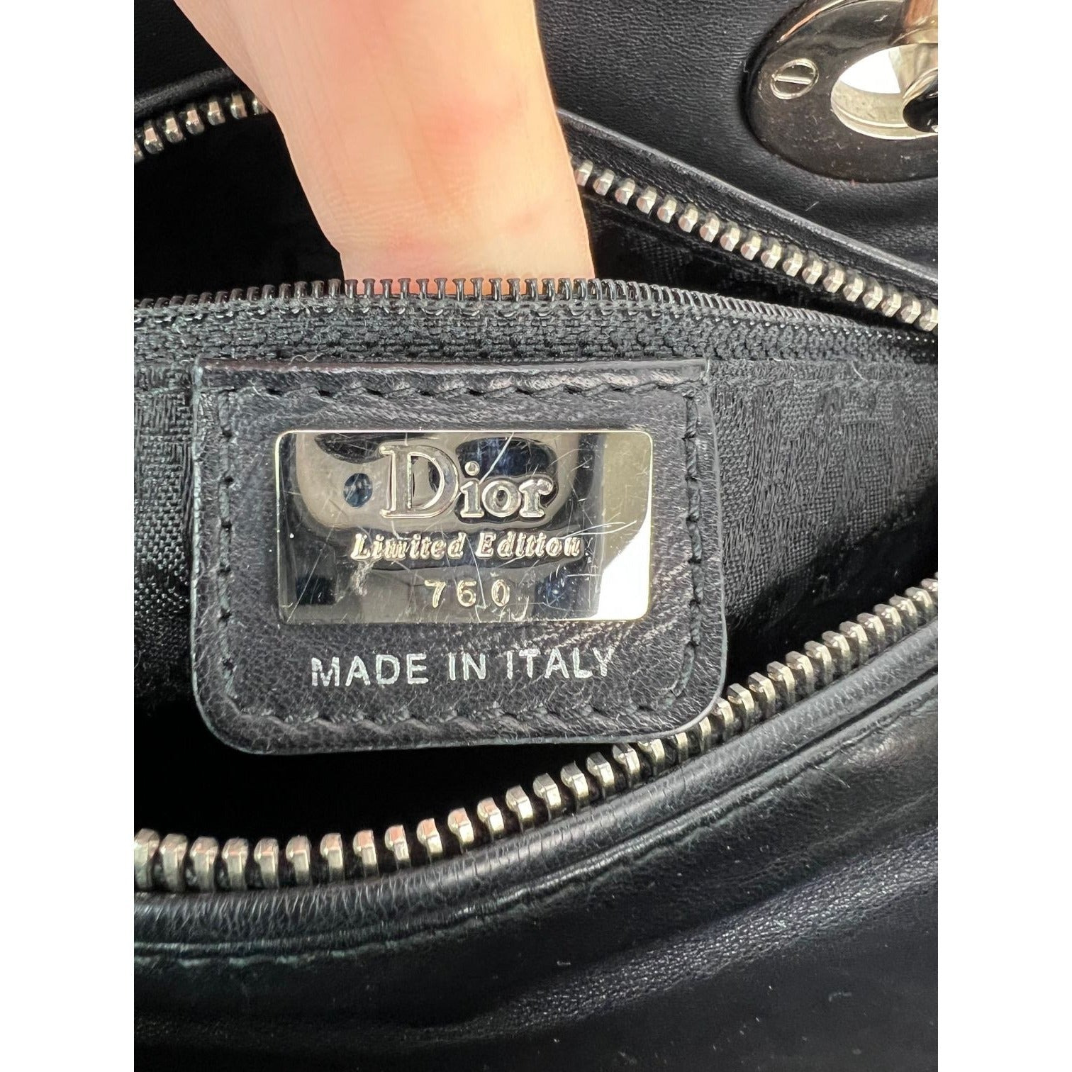 Christian Dior Medium Lady Laced Black Leather Limited Edition Shoulder Bag - 7