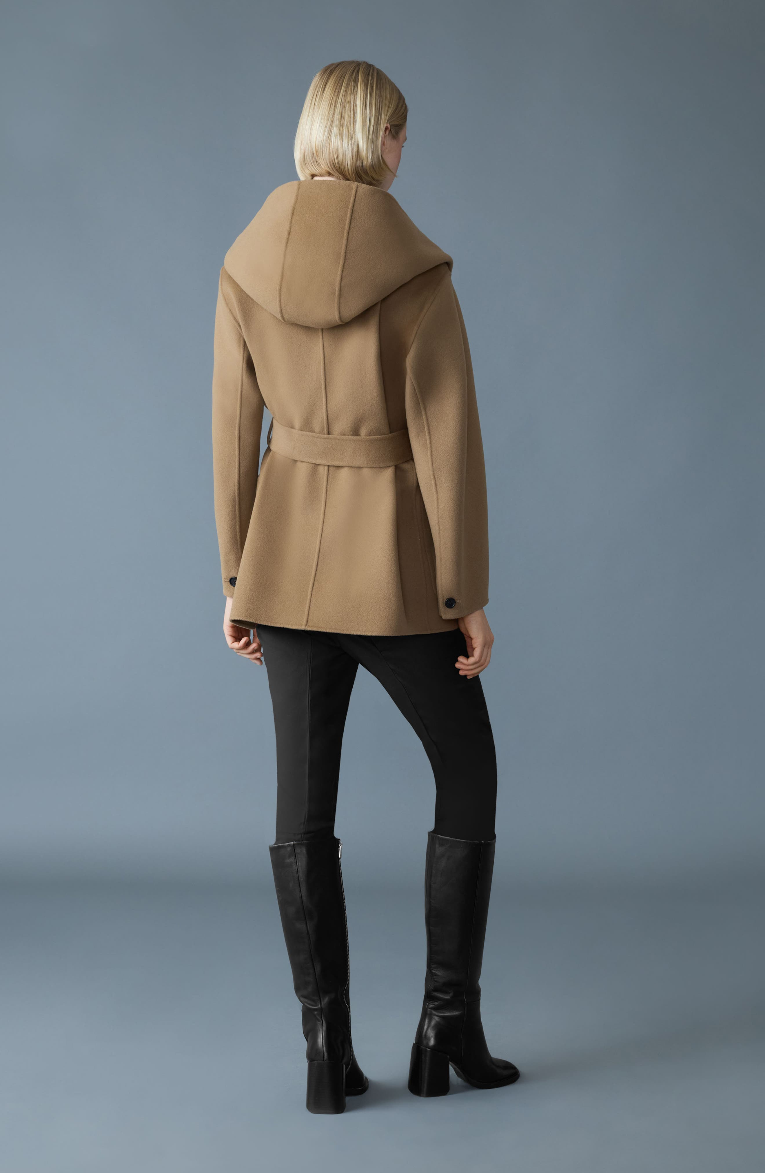 Mackage Paya Belted Wool Coat in Otter at Nordstrom - 5