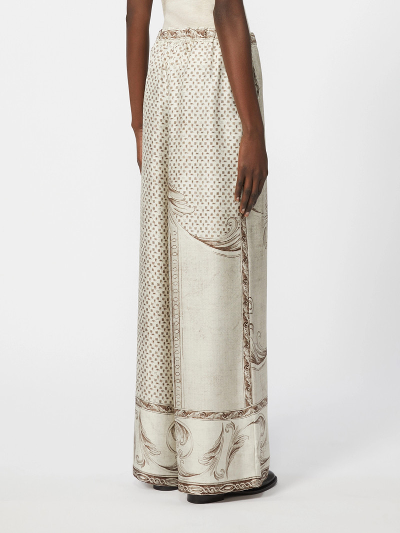 RIVE Fluid printed silk trousers - IVORY 4