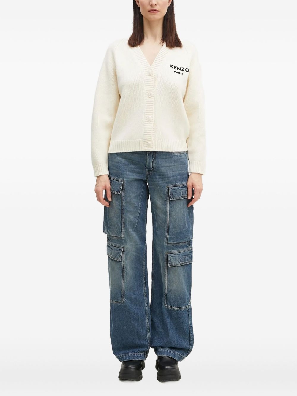 Pop flower-logo cardigan - 2
