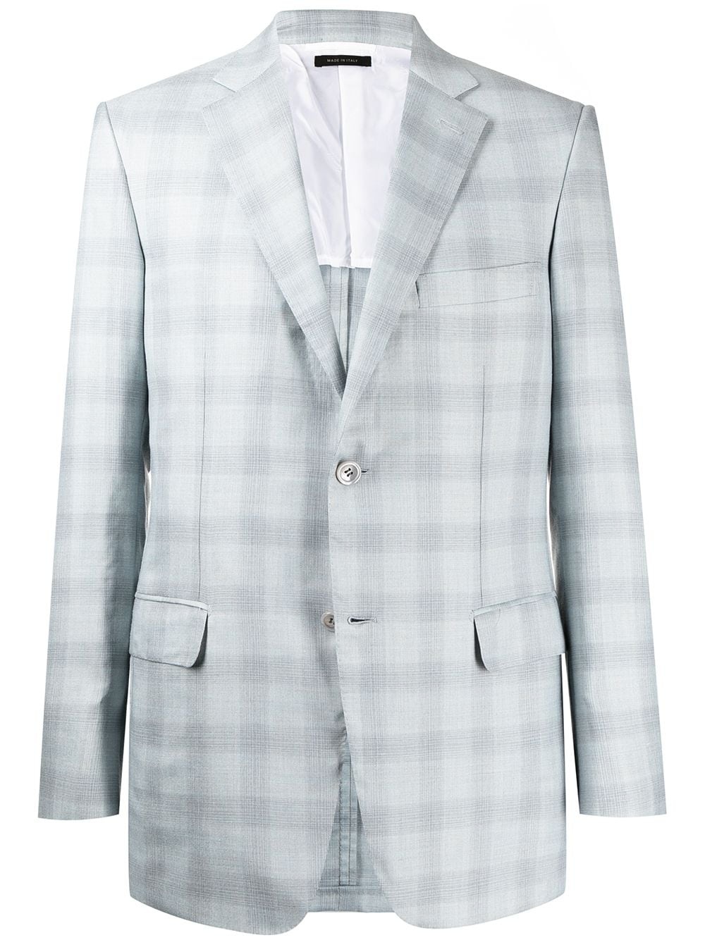 tailored check-print blazer - 1