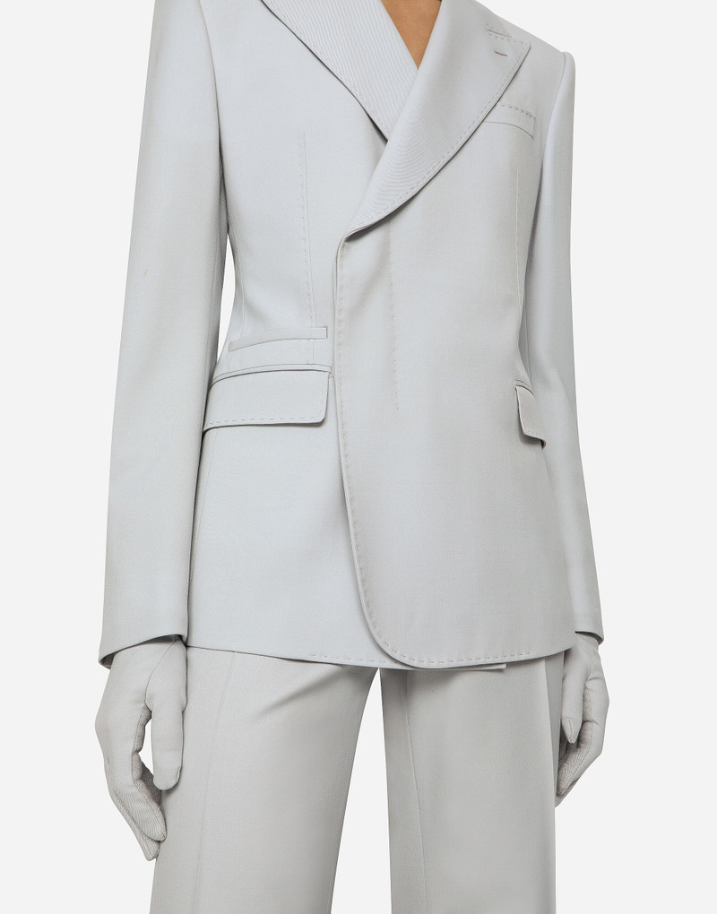 Double-breasted stretch wool Sicilia-fit jacket 5