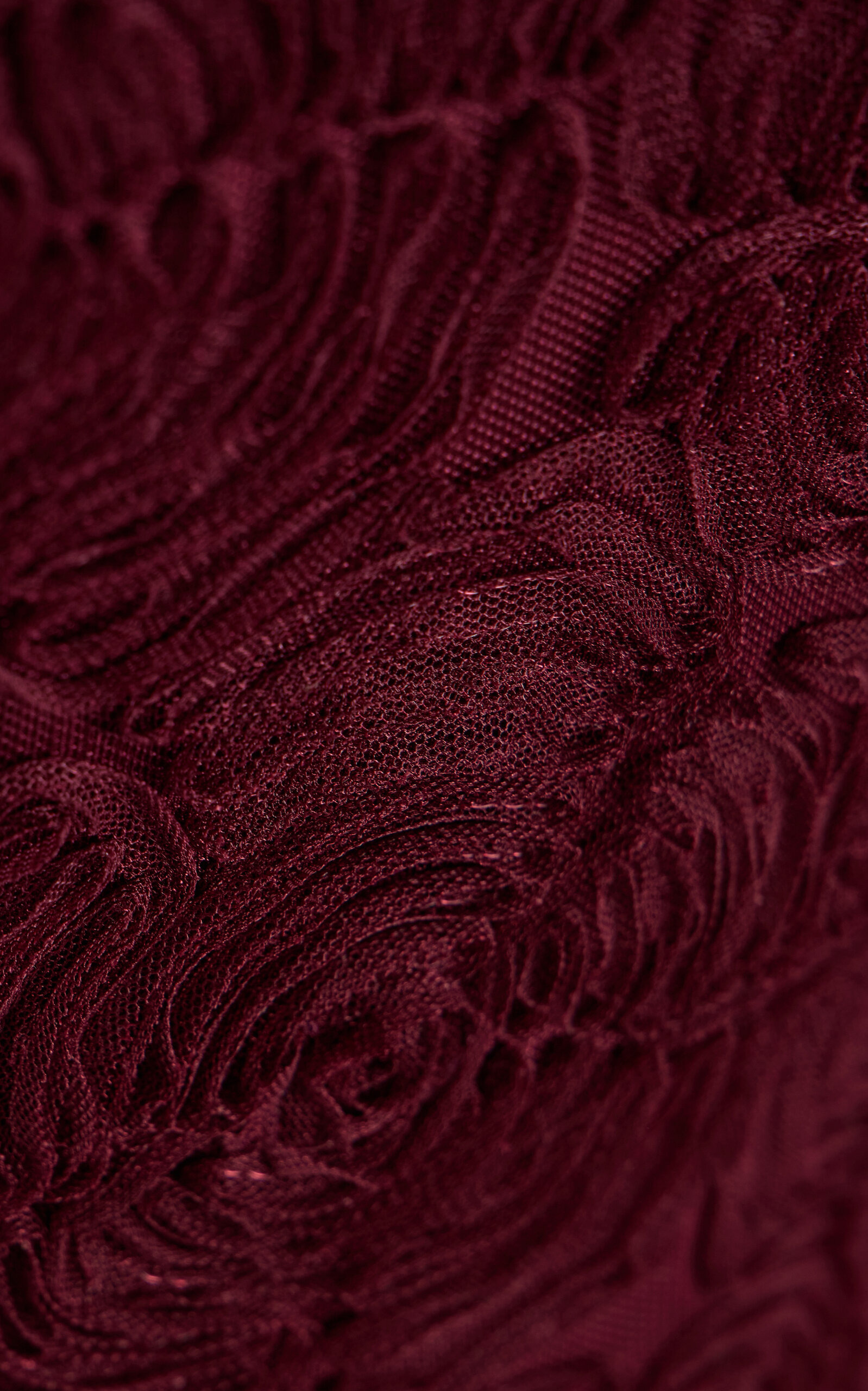 Floral Mesh Maxi Dress burgundy - 5