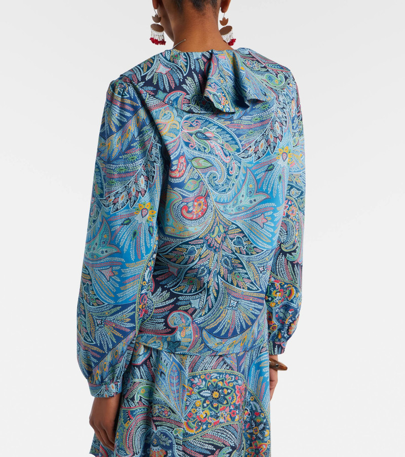 Printed ruffled cotton-blend shirt 6