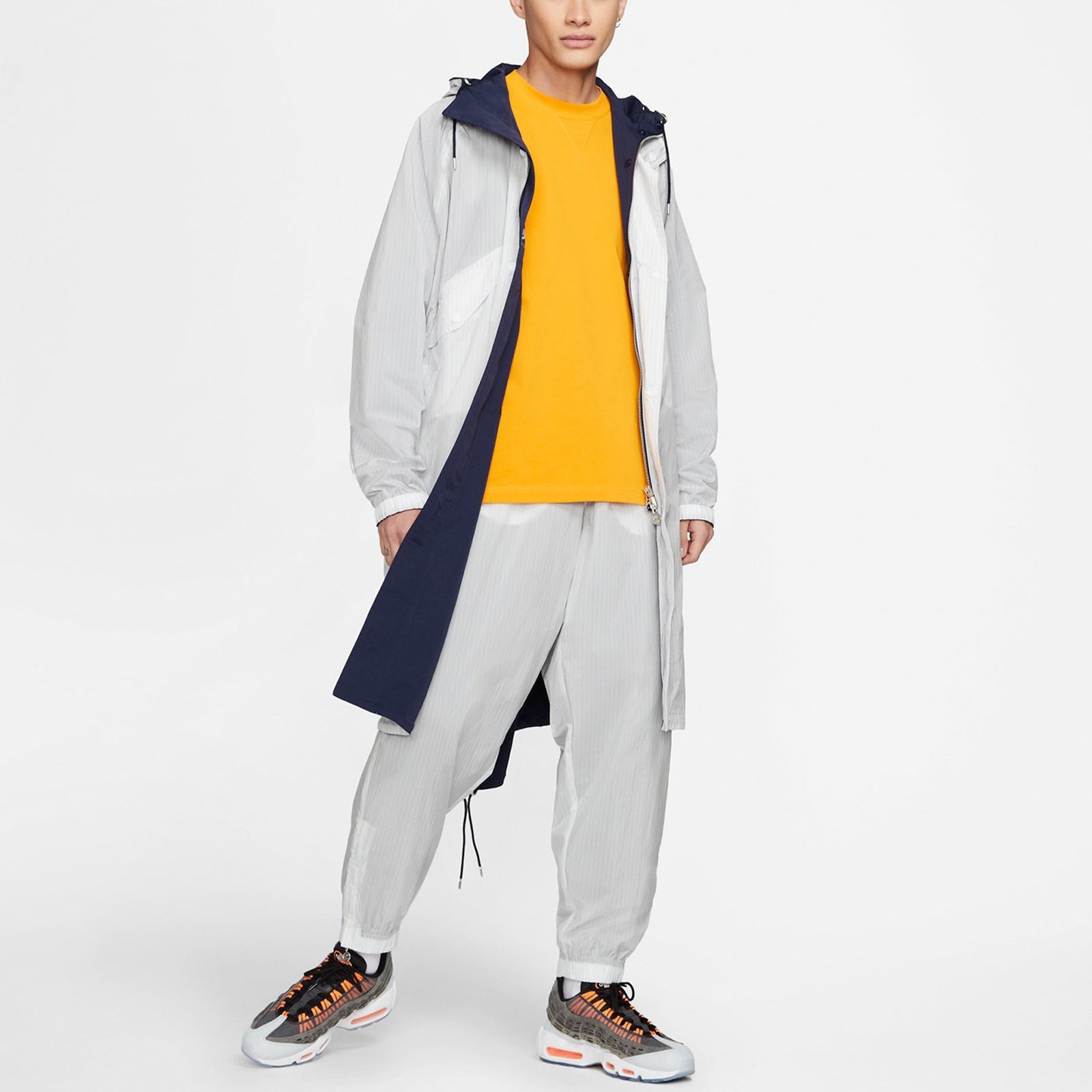 Nike Air x Kim Jones Crossover Reversible Stripe Zipper Sports Pants US Edition Couple Style White D - 3