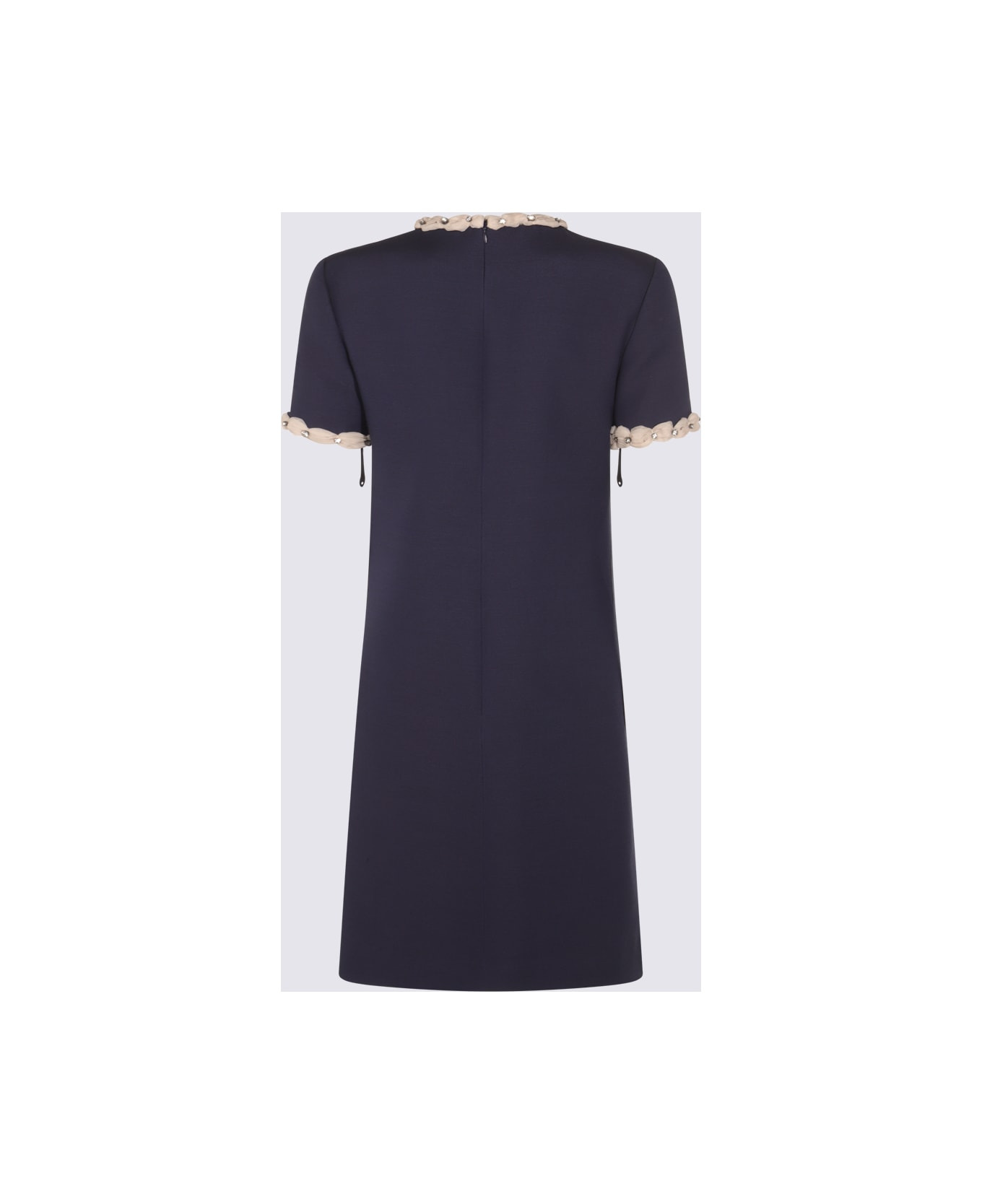Blue Wool Mini Dress - 2
