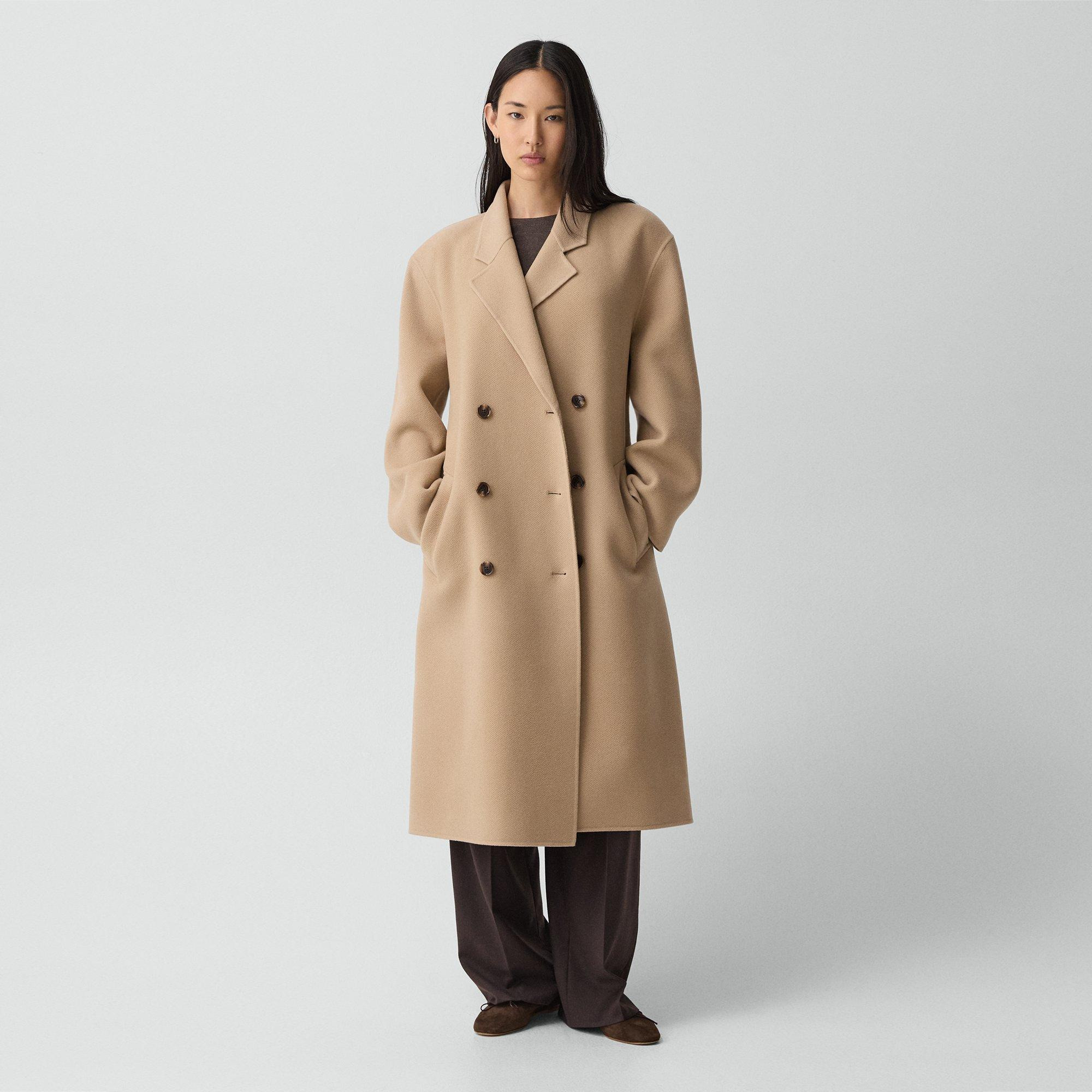 Long Trench Coat in Textured Wool-Cashmere - 2