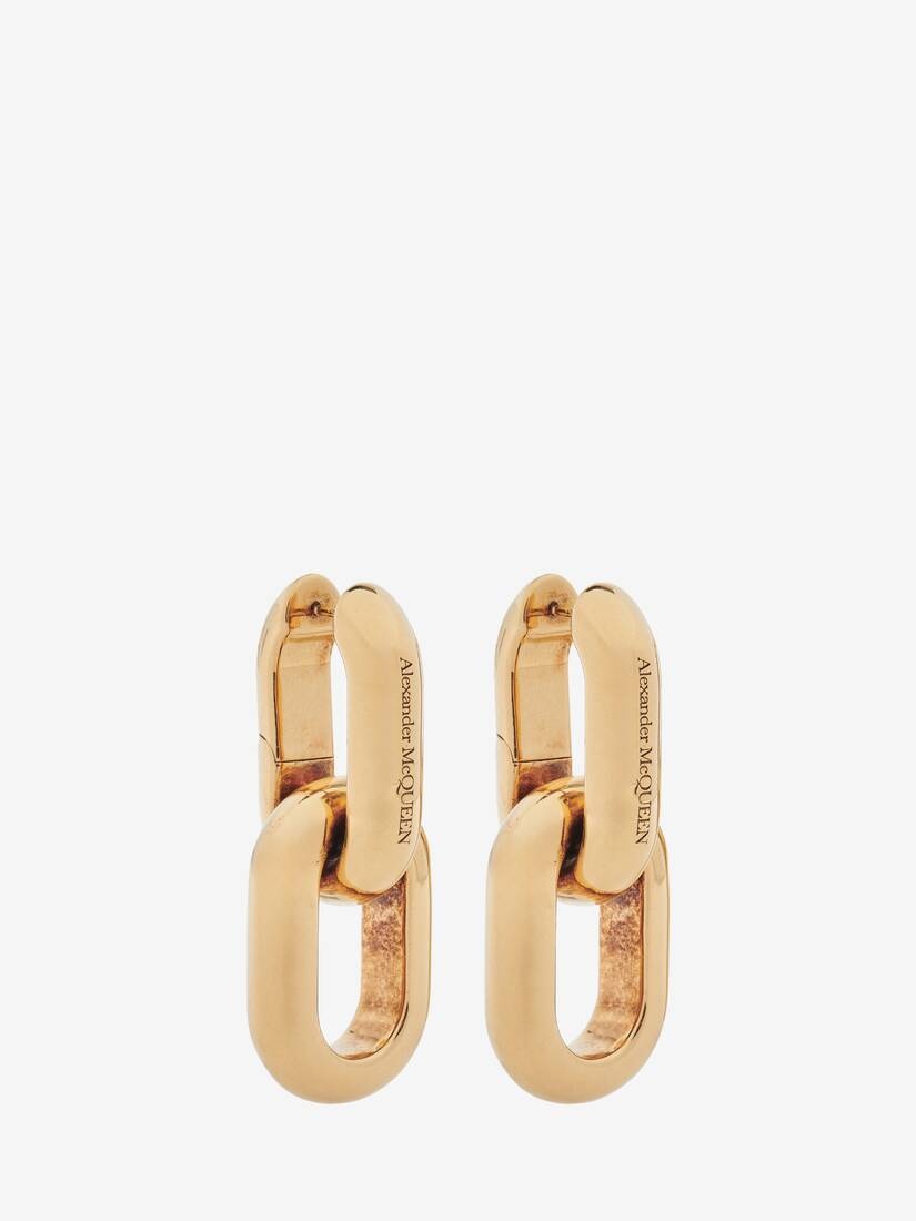 Women's Peak Chain Earrings in Gold - 2