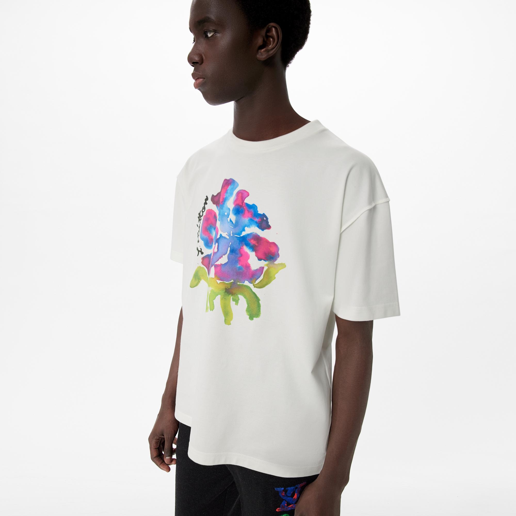 Printed Flower Drop Shoulders Tee - 3