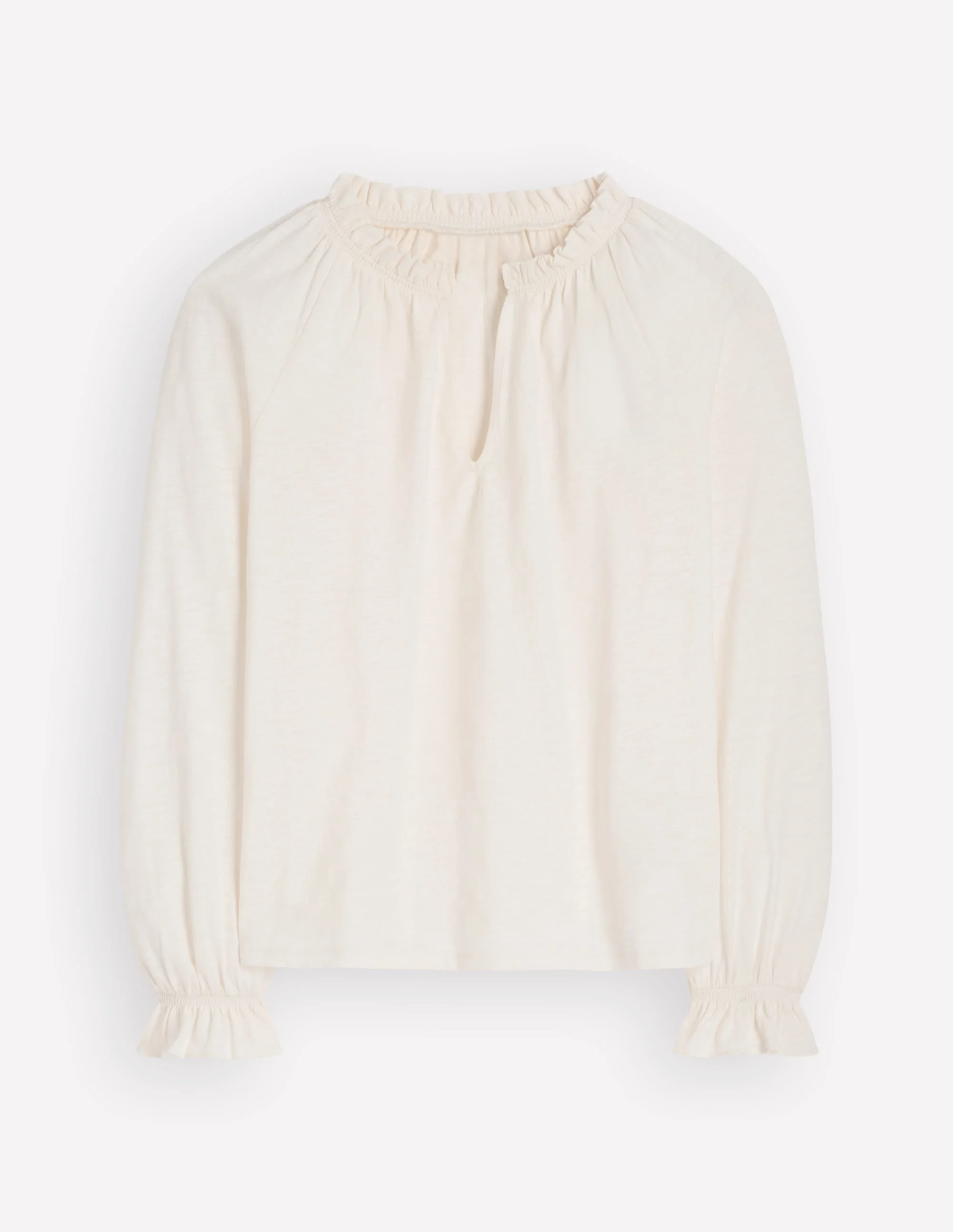 Pia Ruffle Detail Top-Ivory - 1