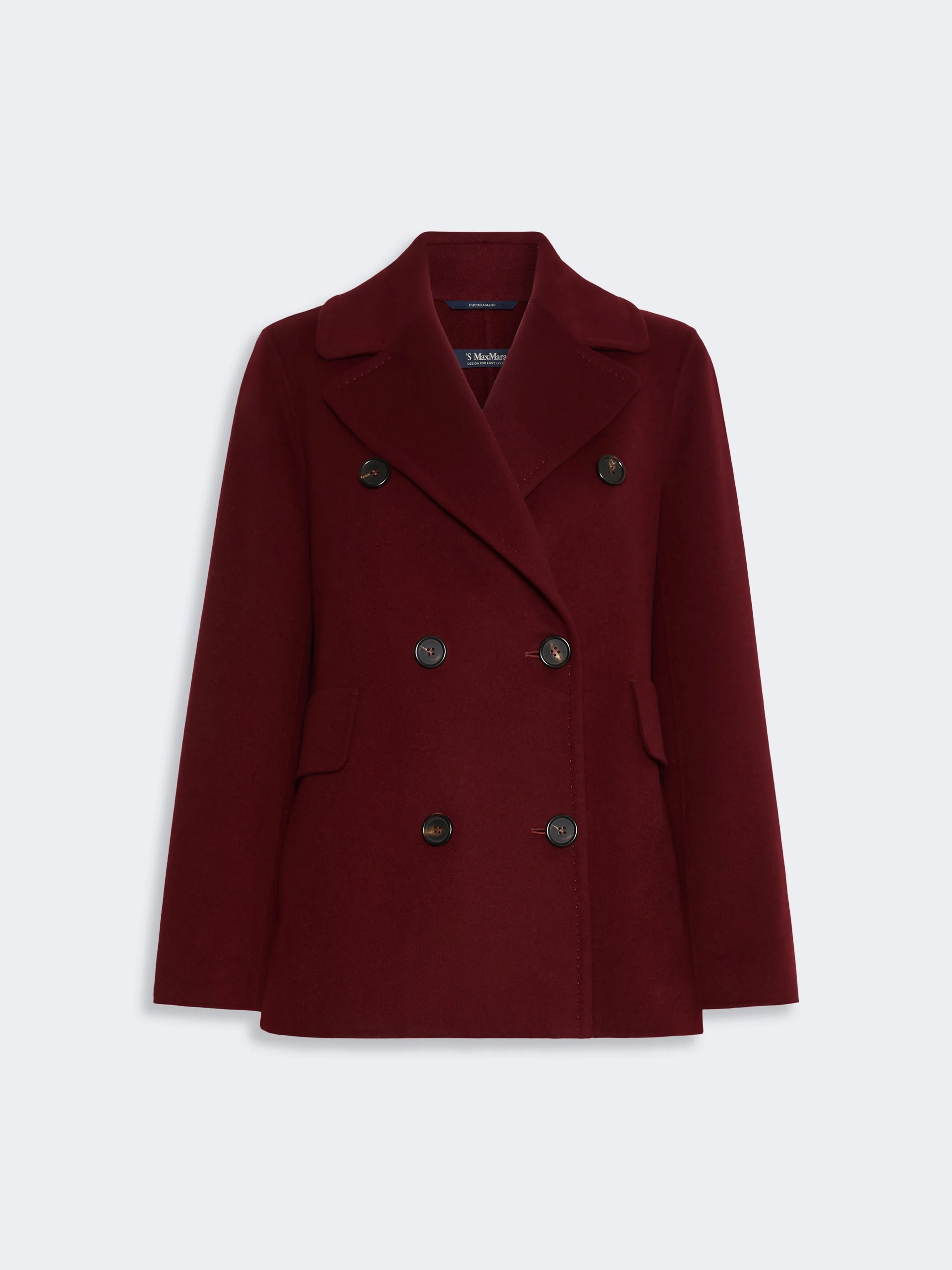 CAMILLA Wool pea coat - BORDEAUX - 1