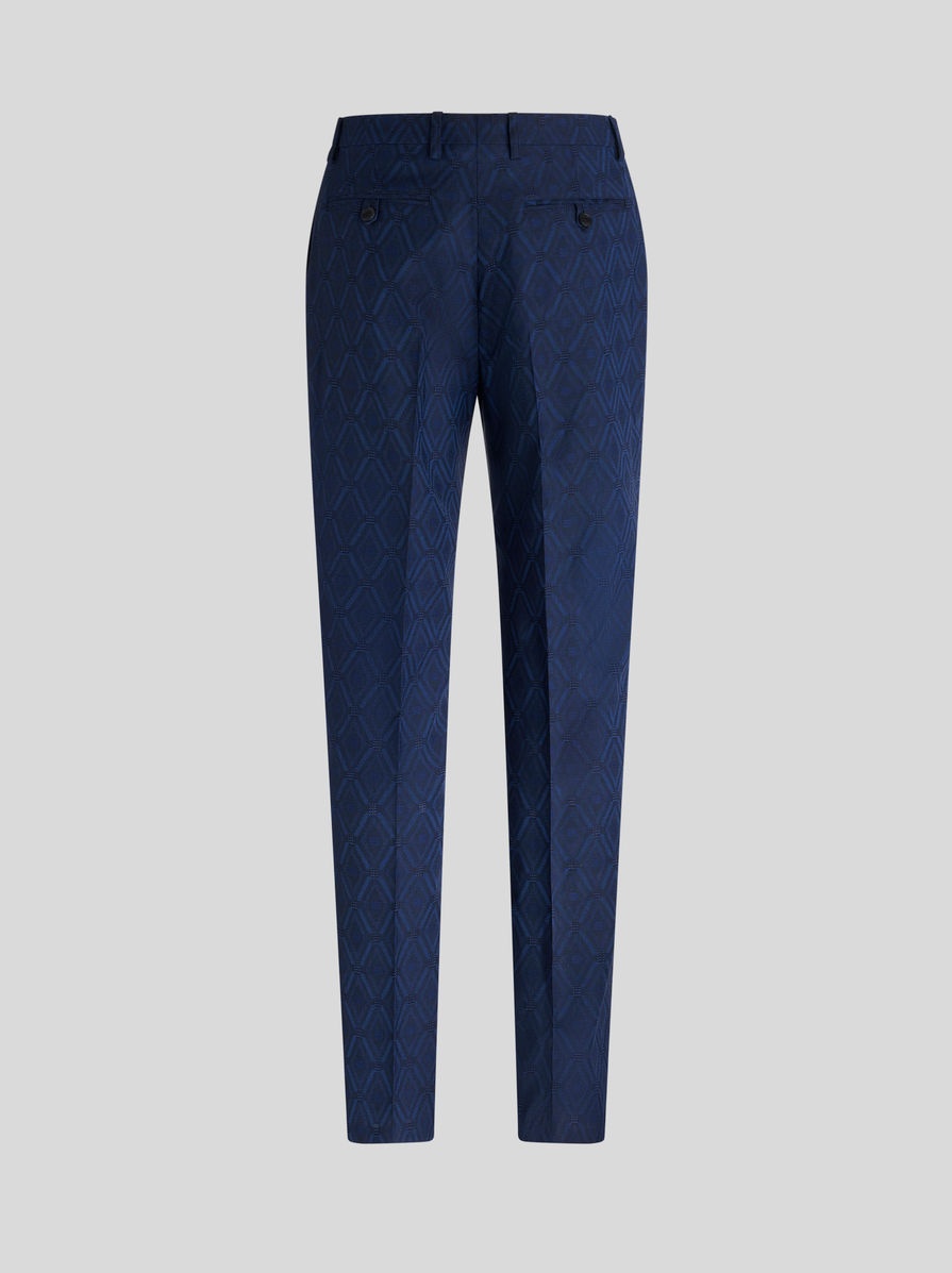 TAILORED VIRGIN WOOL JACQUARD TROUSERS - 2