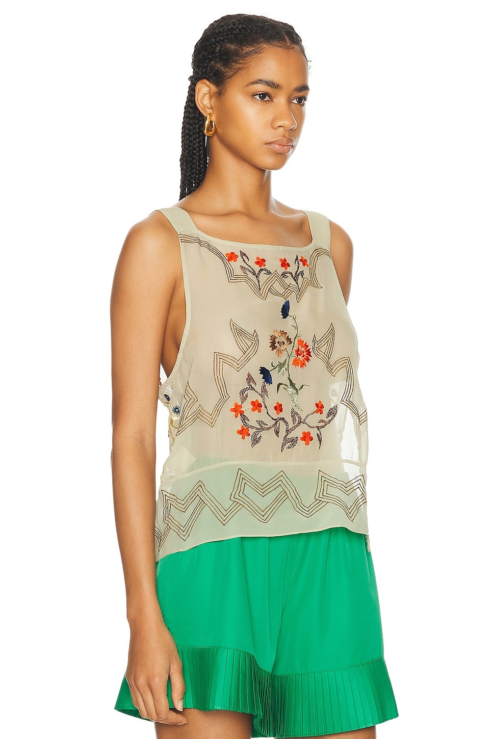 Embroidered Flower Study Top - 2