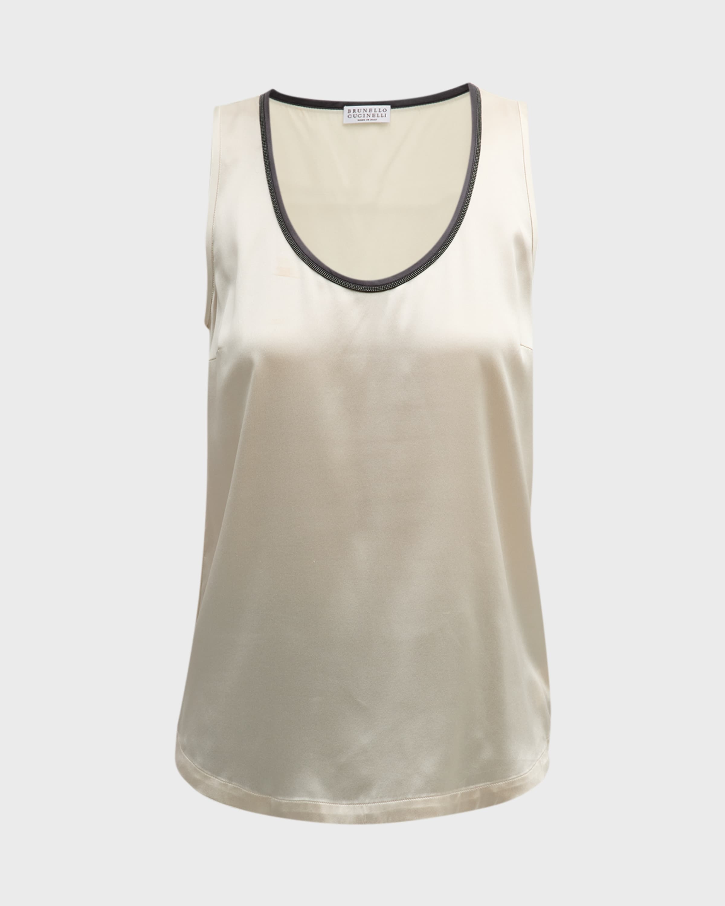 Scoop Neck Silk Tank Top