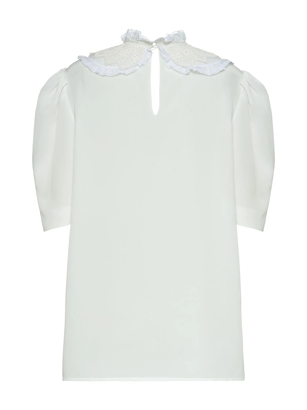 lace-trim short-sleeve blouse - 2