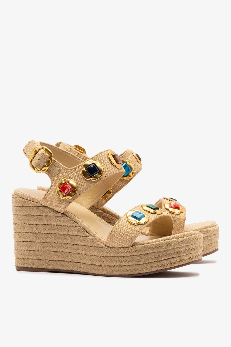 Milan Gioiello Espadrille In Beige Raffia 3