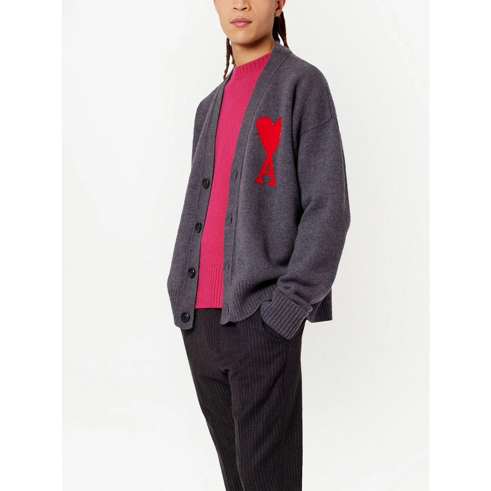 Ami Paris Grey Sweaters & Knitwear - Cardigans Men - 6