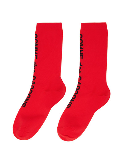 Comme Des Garçons Red Ribbed Socks outlook