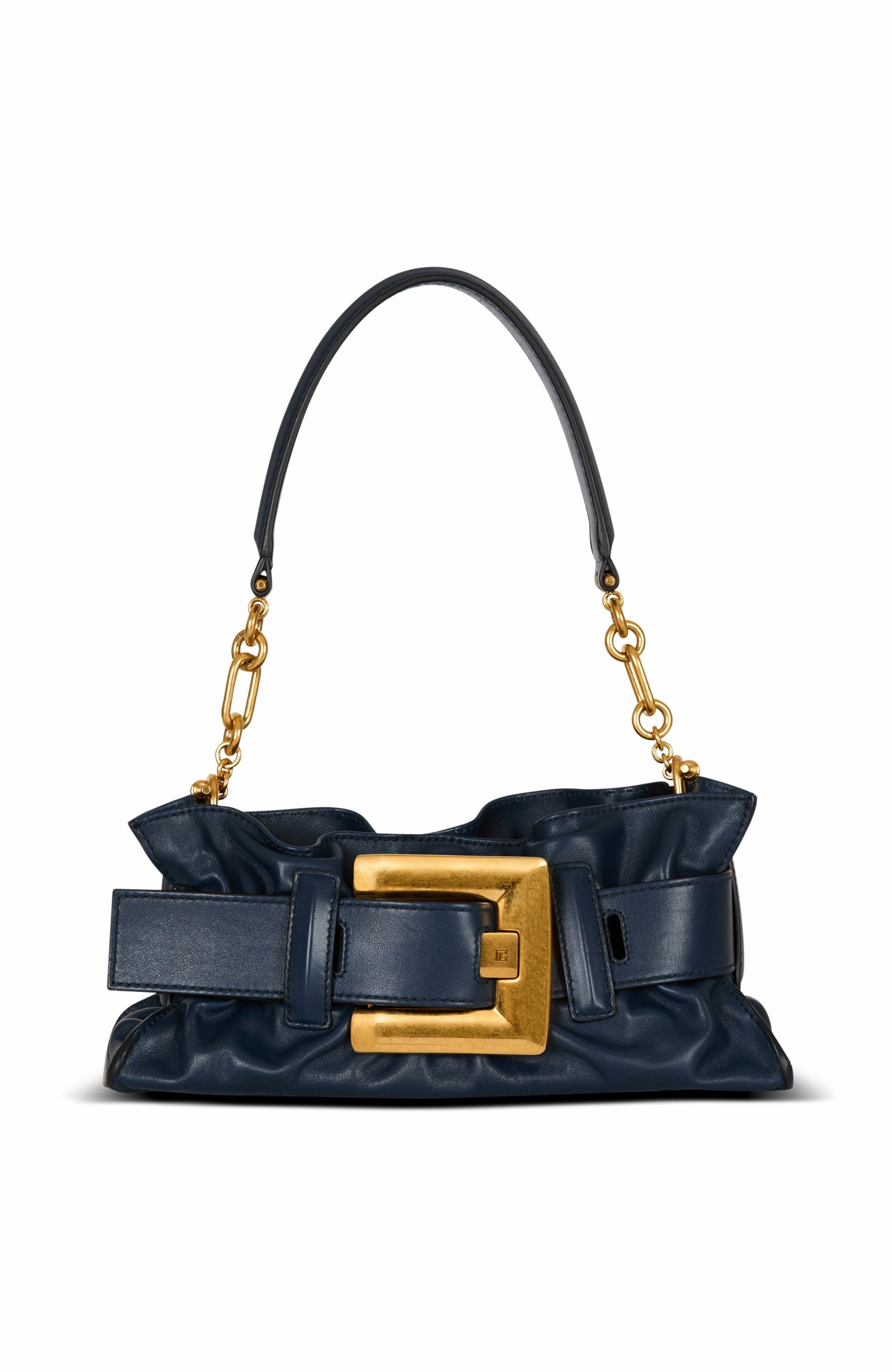 Balmain Mini Anthem Shoulder bag in leather in Blue at Nordstrom - 1