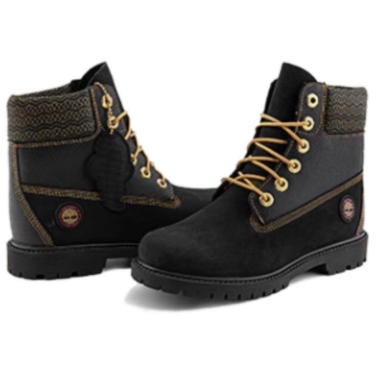(WMNS) Timberland Lunar New Year 6 Inch Lace Up Boots 'Black Nubuck' A62TM - 4