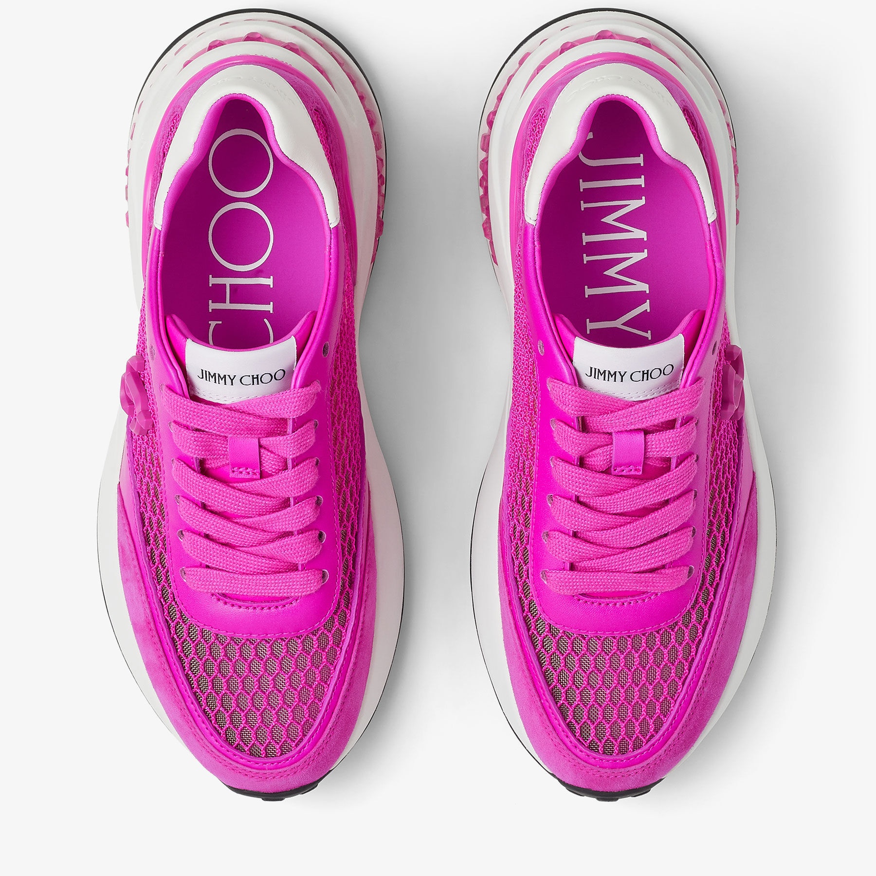 Memphis Lace Up/F
Fuchsia Fishnet Mesh and Leather Low Top Trainers - 6