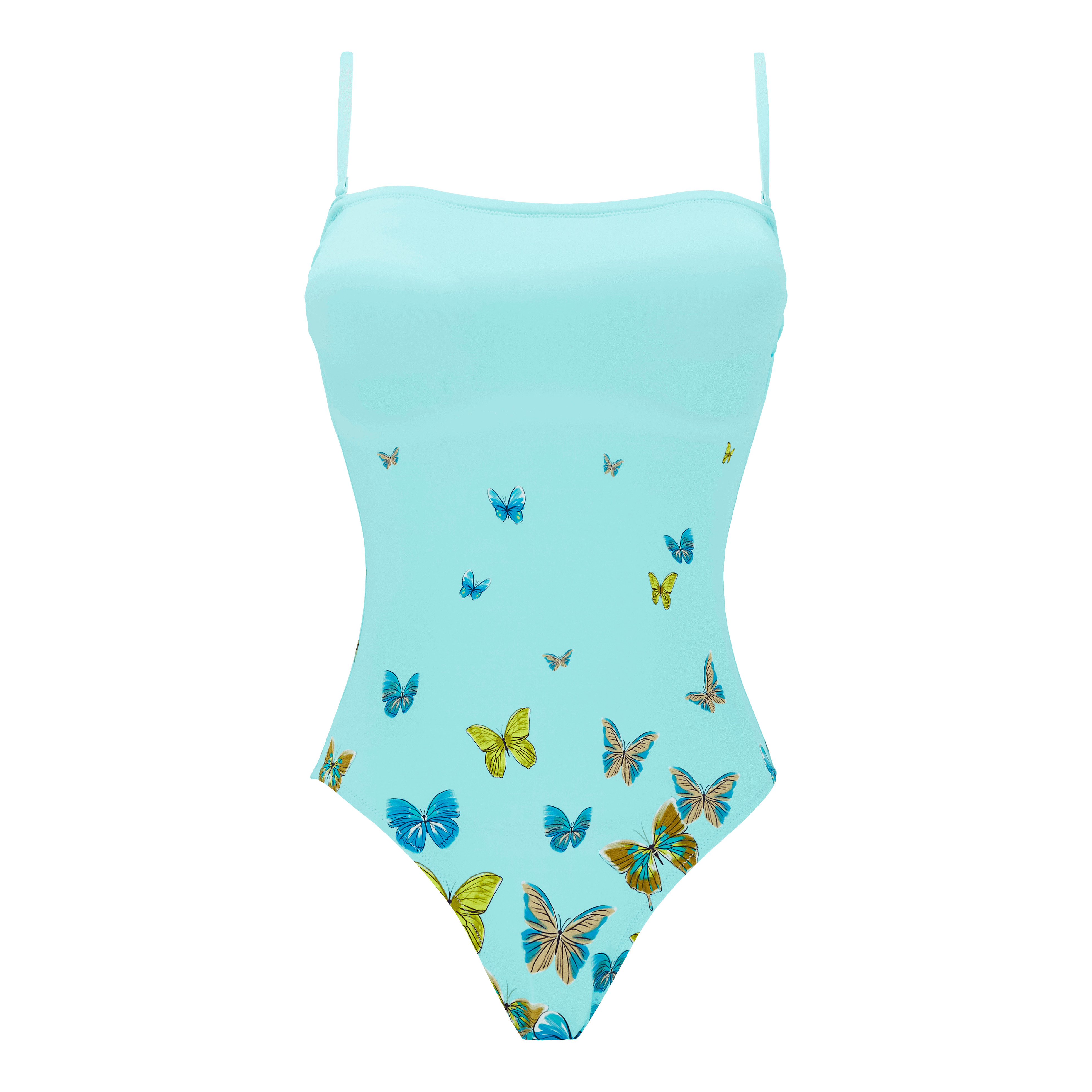 Women Bustier One-piece Swimsuit Butterflies - 1