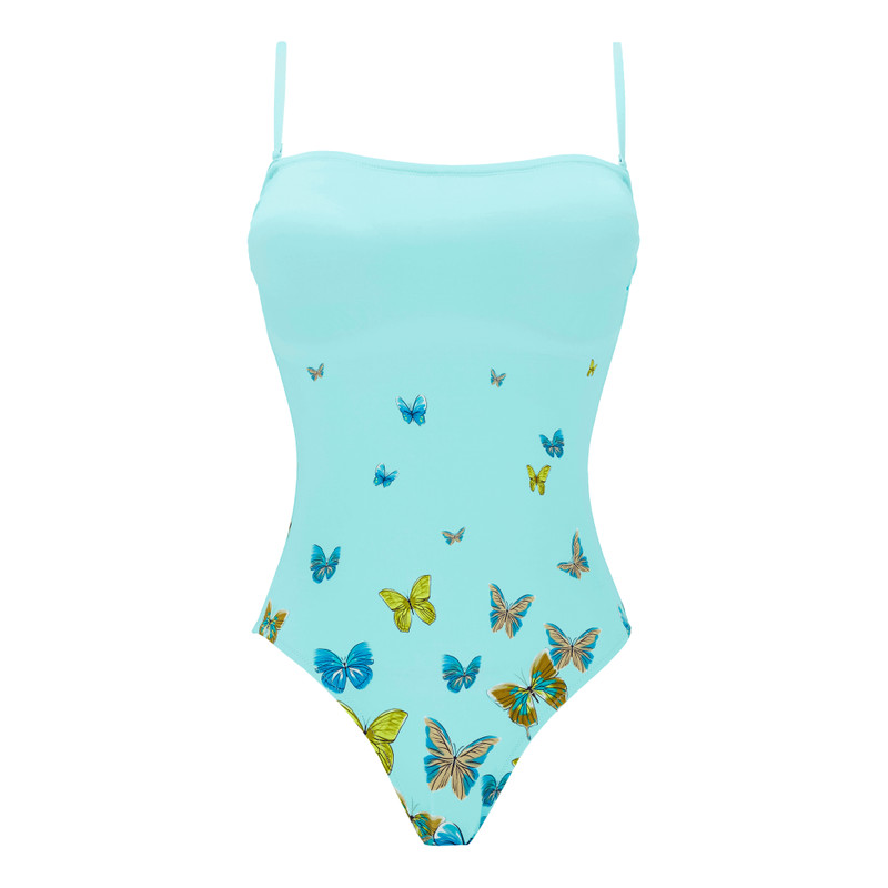 Women Bustier One-piece Swimsuit Butterflies 1