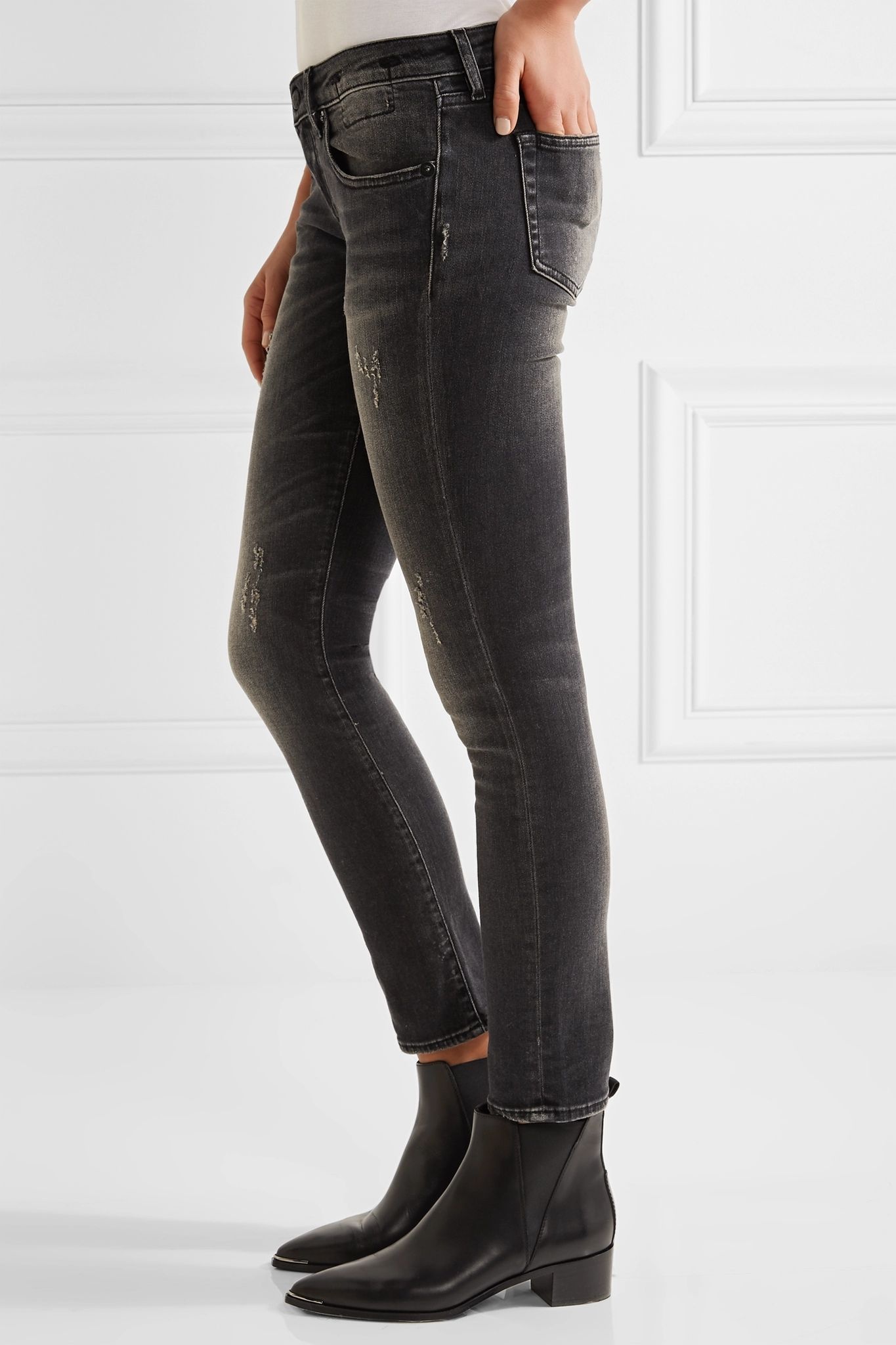 Kate distressed low-rise skinny jeans - 6