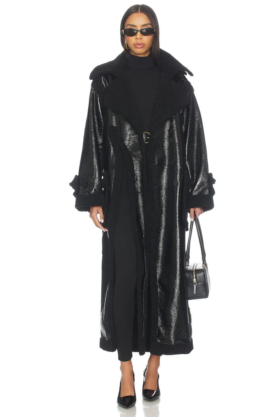 Shearling Oversized Split Coat - 1