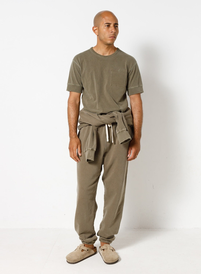 Nigel Cabourn Embroidered Arrow Sweatpant in USMC Green outlook