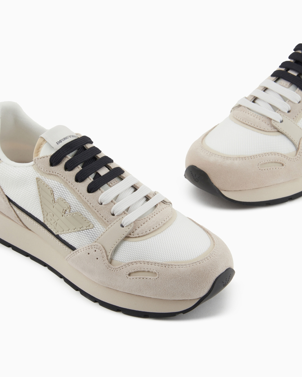 Mesh sneakers with suede details and eagle patch - 5