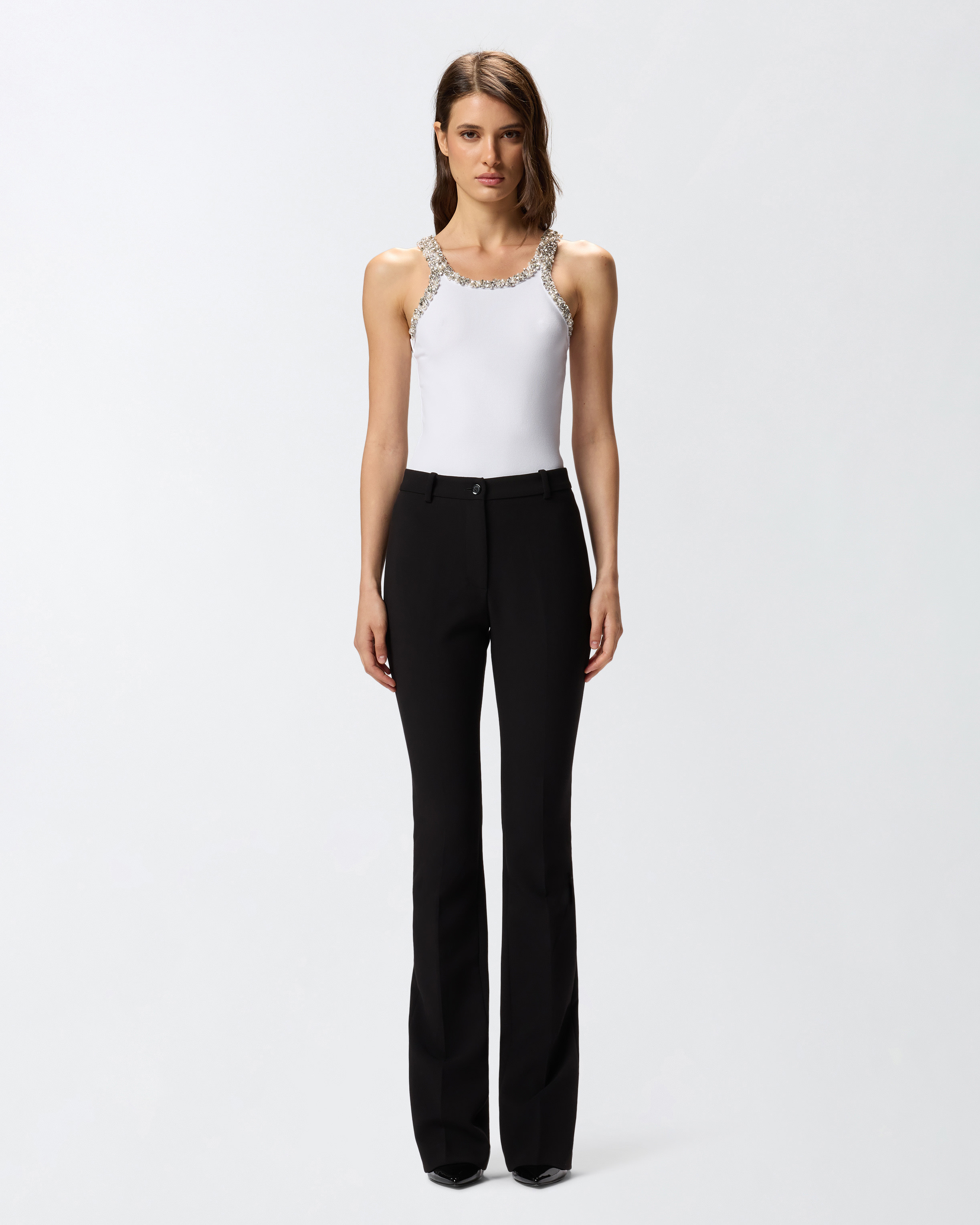 RIBBED TOP WITH BEJEWELLED EMBELLISHMENT - 3
