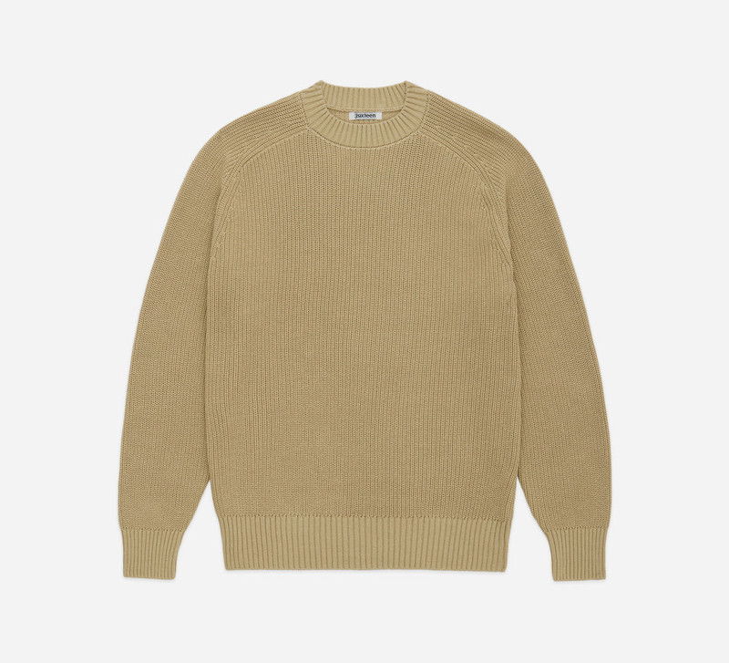 Cotton Crewneck Sweater - Sand 1