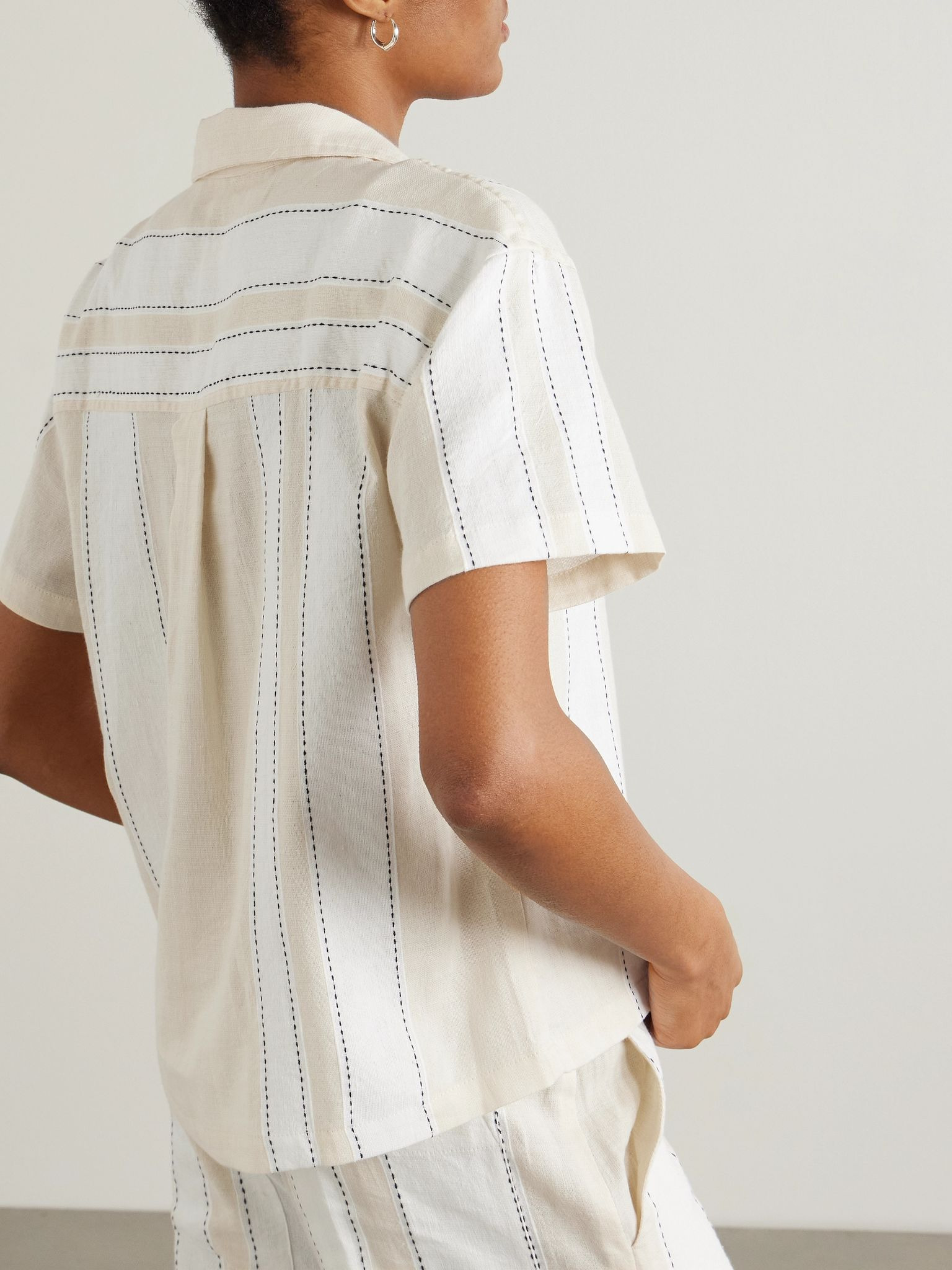 Tuuli Cabana striped cotton-blend shirt Cream - 3