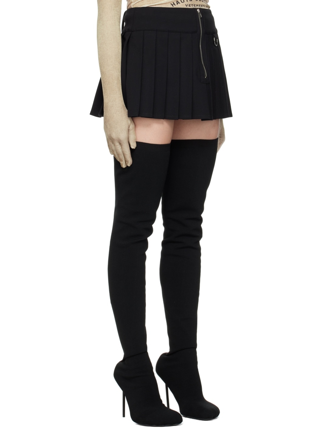 Black Pleated Miniskirt - 2