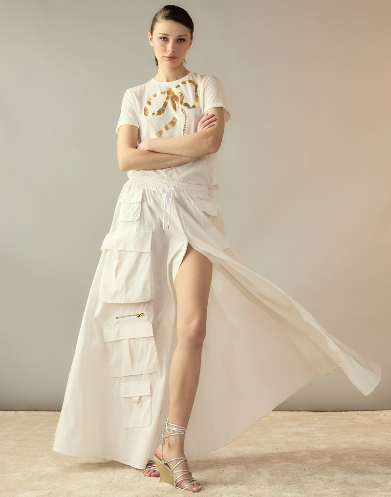 CYNTHIA ROWLEY Taffeta Cargo Skirt outlook
